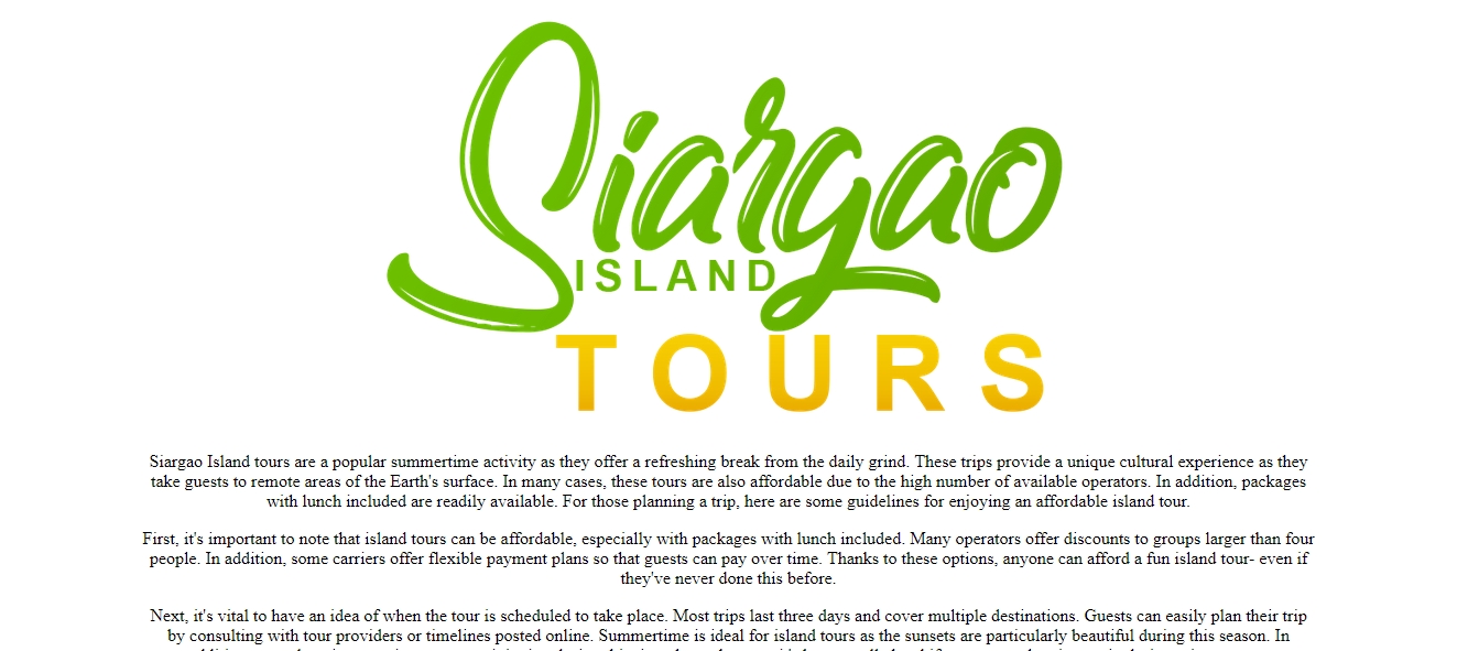 Tours Siargao Island